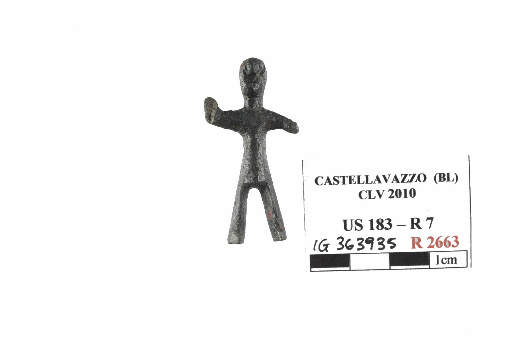 Guerriero stante (bronzetto, Fogolari gruppo IA 1b) (seconda meta' Eta' del ferro)