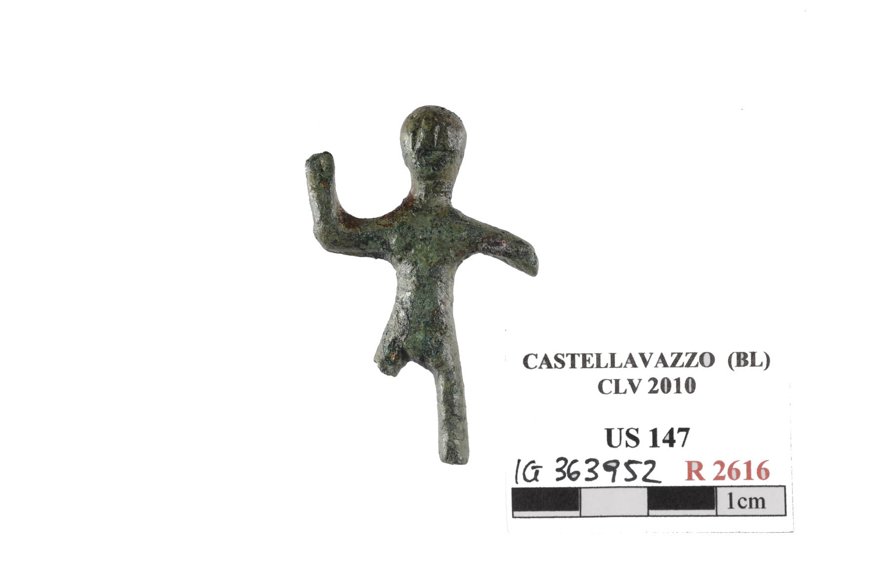 Guerriero stante (bronzetto, Fogolari gruppo IA 1c) (seconda meta' Eta' del ferro)