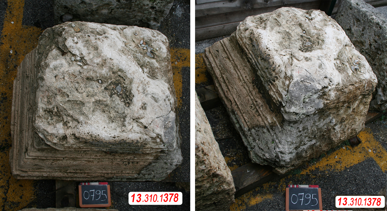 Blocco modanato, capitello di parasta? (Eta' romana imperiale)