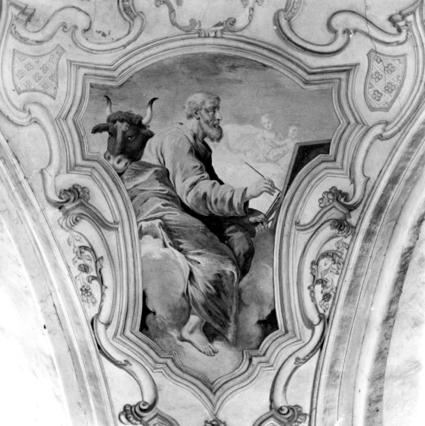 San Luca Evangelista (dipinto, complesso decorativo) di Perotti Pietro (sec. XVIII)