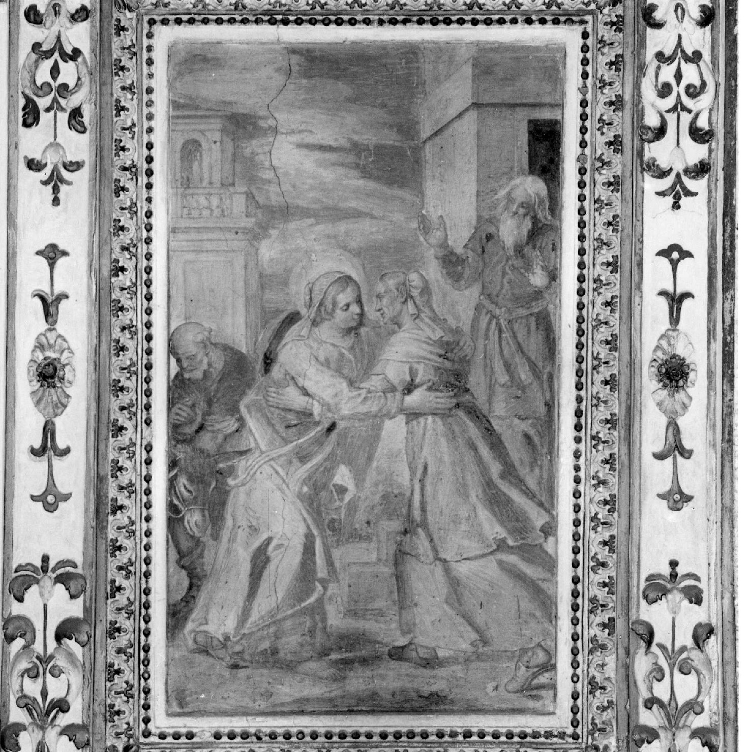 Visitazione (dipinto, complesso decorativo) di Gandino Antonio, Gandino Bernardino (sec. XVII)