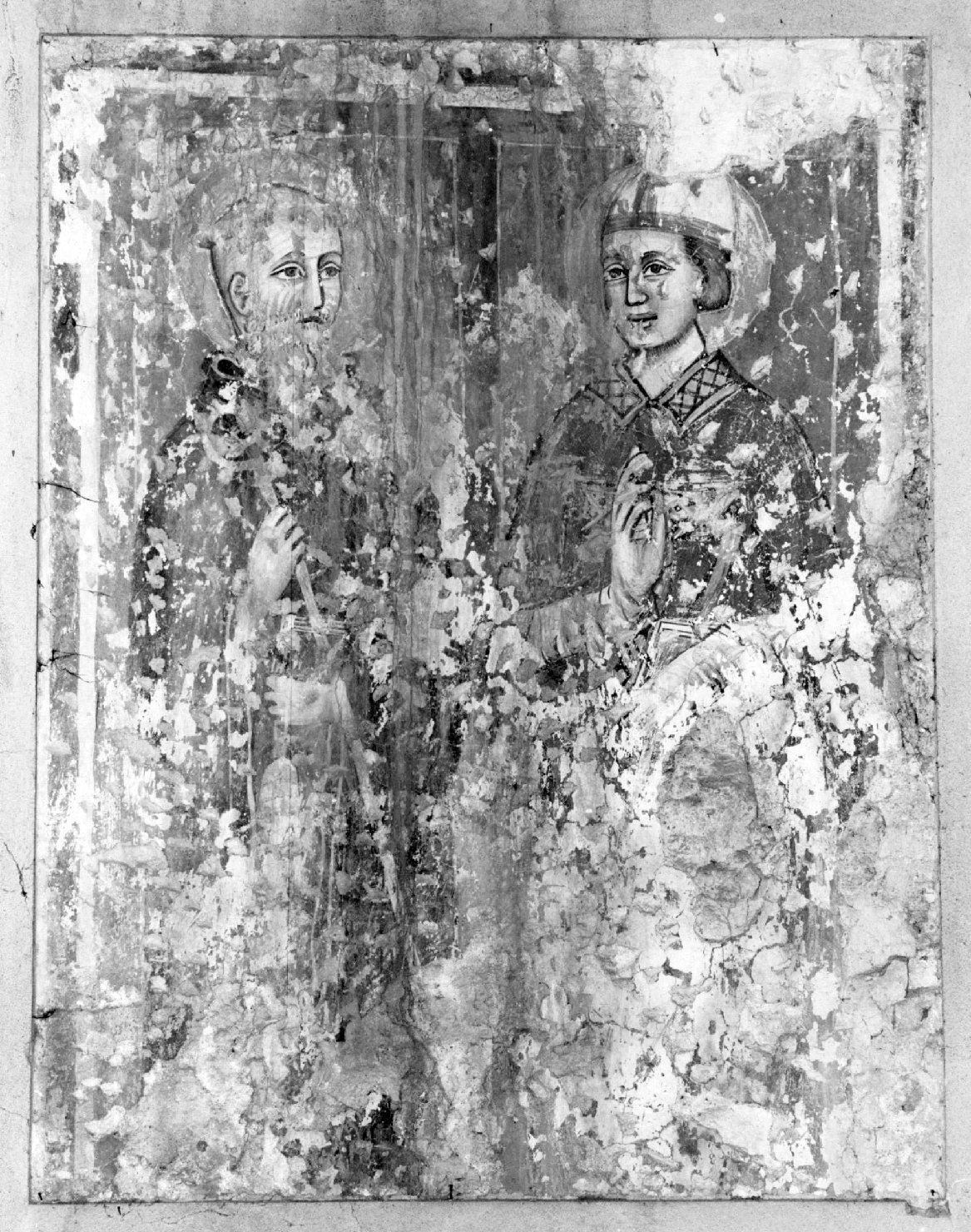 Santo papa, Sant'Antonio Abate (dipinto, ciclo) - ambito veneto (sec. XIV)