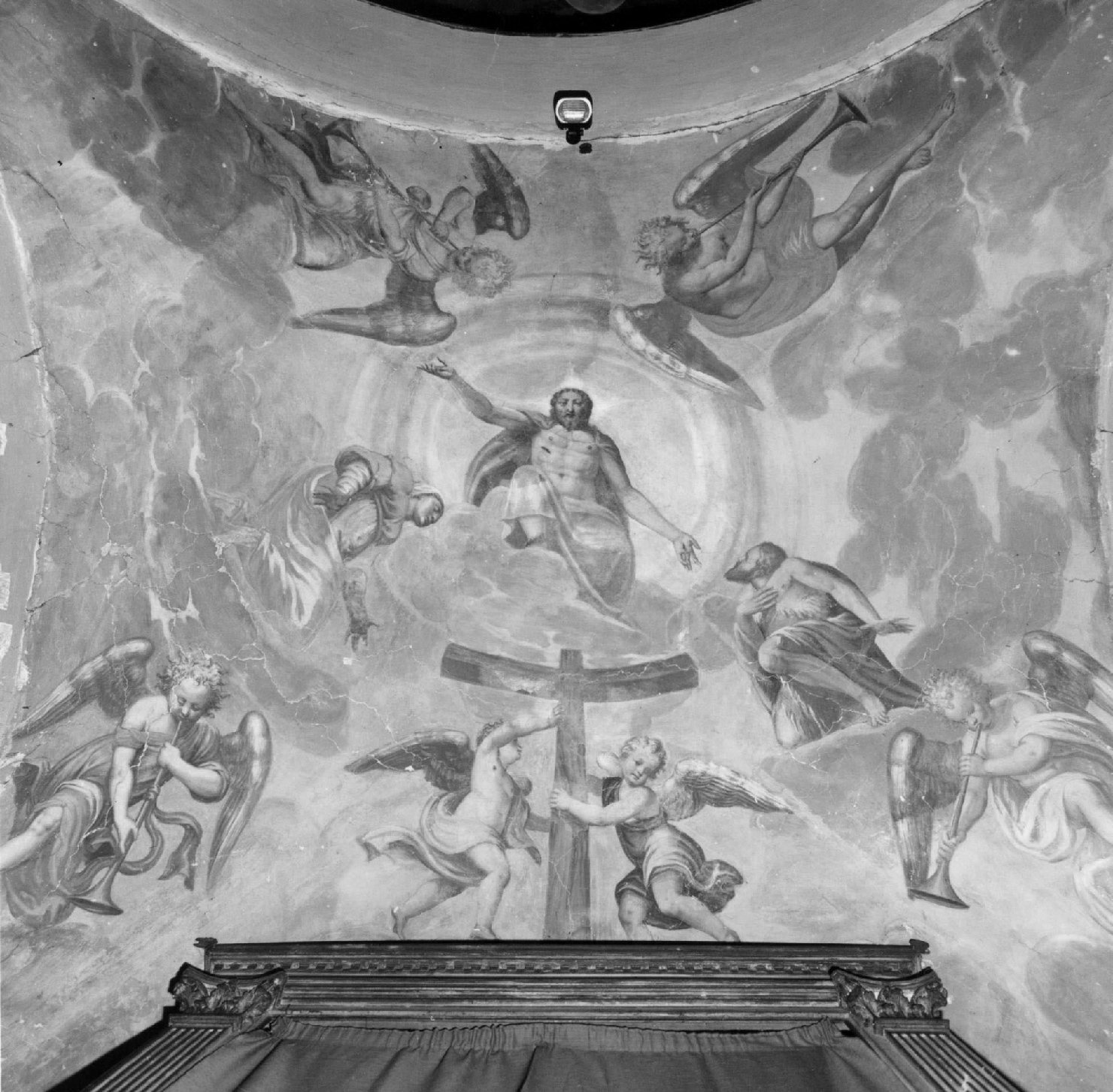 ascensione di Cristo (dipinto, complesso decorativo) di Marone Pietro (e aiuti) (sec. XVI)