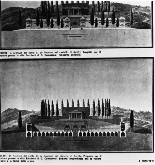 Roma - Cimitero - Villa Sacchetti - sezione - veduta (positivo) di Camporese, Giuseppe, anonimo (seconda meta' XX)