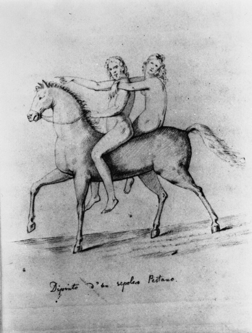 Paestum - dipinto tombale (negativo) di Abeken, Wilhelm, I. A. G. Roma (seconda meta' XX)