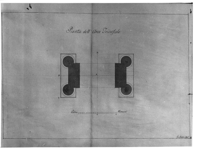 Faenza - Arco Trionfale - progetto - pianta (positivo) di Antolini, Giovanni Antonio, anonimo (seconda meta' XX)