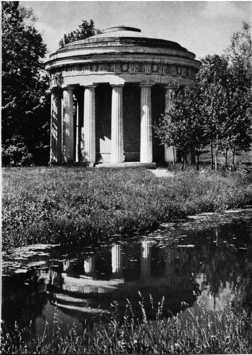 Reggia di Pavlovsk - parco - Tempio dell'Amicizia - veduta (negativo) di Charles, Cameron, anonimo (seconda meta' XX)