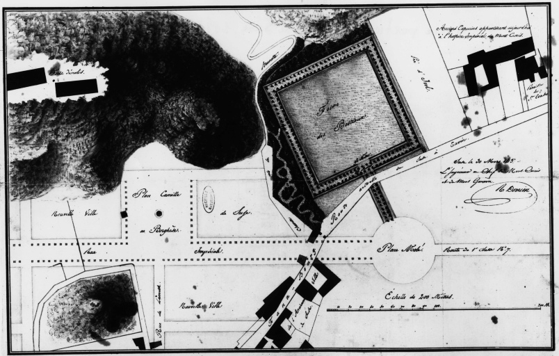 Susa - planimetria (negativo) di Derrien, A, Service photographique des Archives Nationales, Paris (seconda meta' XX)