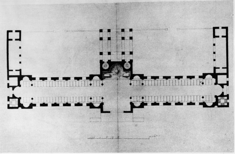 Haga - scuderia - pianta (positivo) di Desprez, Jean Louis, anonimo (seconda meta' XX)