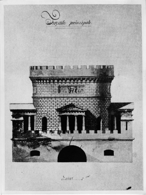 Castello - progetto - prospetto (negativo) di Desprez, Jean Louis, anonimo (seconda meta' XX)