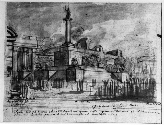Rivoluzione Francese - Festa - scenografia - Roma - Foro (negativo) di Humbert De Superville, David Pierre Giottino, Bargigli, Paolo, anonimo (seconda meta' XX)
