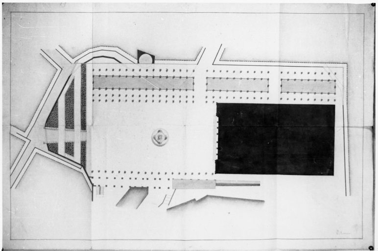 Piazza Napoleone I (negativo) di De Tomaso, anonimo (seconda meta' XX)