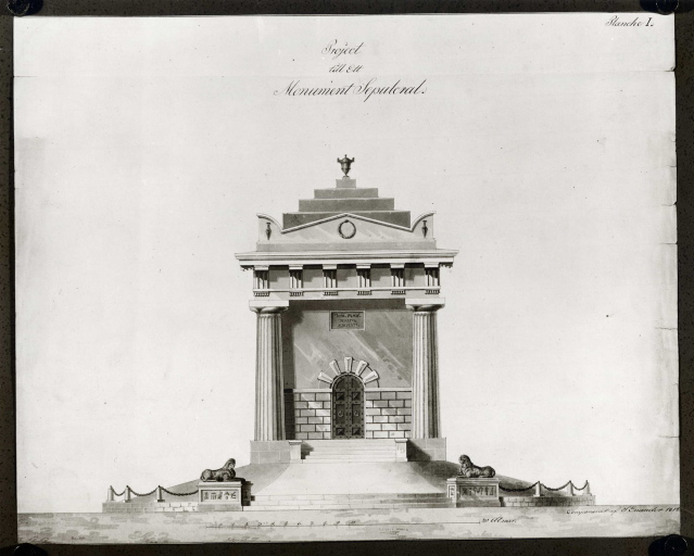 Tomba - progetto - alzato (negativo) di Ehrensvard, Carl August, anonimo (seconda meta' XX)