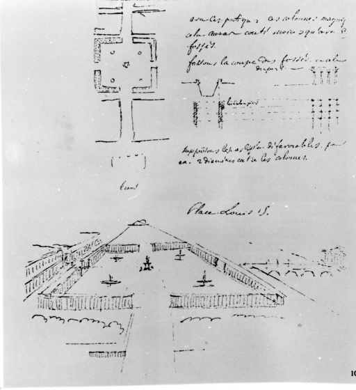 Parigi - Place de la Concorde - pianta (negativo) di Fransoz, anonimo (seconda meta' XX)