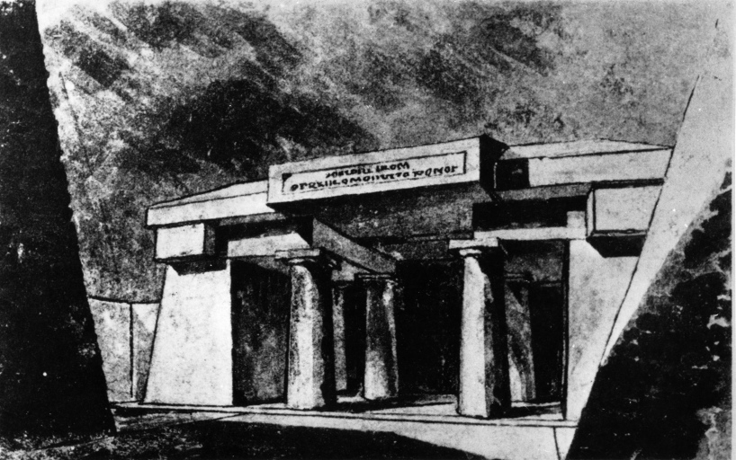 Ingresso monumentale - veduta (negativo) di Gilly, Friedrich David, anonimo (seconda meta' XX)