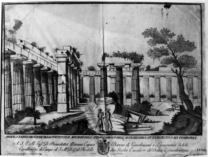 Paestum - Tempio di Hera/Basilica - veduta (positivo) di Gervasi, Nicola, Laboratorio fotografico - Soprintendenza alle Gallerie - Napoli (terzo quarto XX)