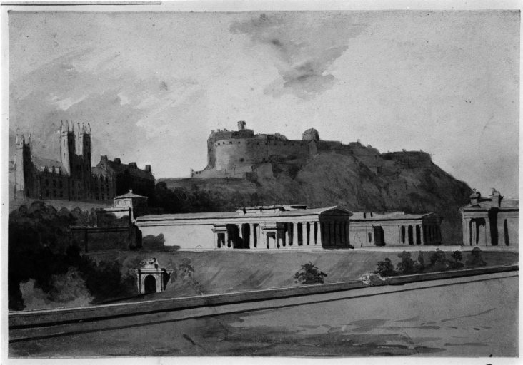 Edimburgo - National Gallery - progetto - veduta (positivo) di Hamilton, Thomas, Scott, Tom (seconda meta' XX)