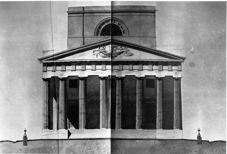 Philadelphia - Bank of United States - progetto - prospetto (negativo) di Latrobe, Benjamin Henry, anonimo (seconda meta' XX)