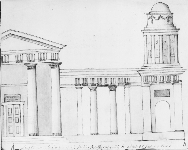 Ayot St. Laurence - New St. Laurence Church - progetto - prospetto (negativo) di Revett, Nicolas, anonimo (seconda meta' XX)