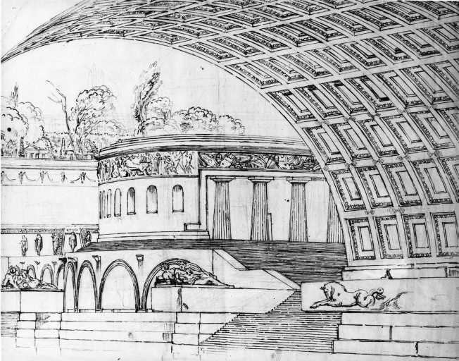 Architettura - veduta (positivo) di Palagi, Pelagio, anonimo (seconda meta' XX)