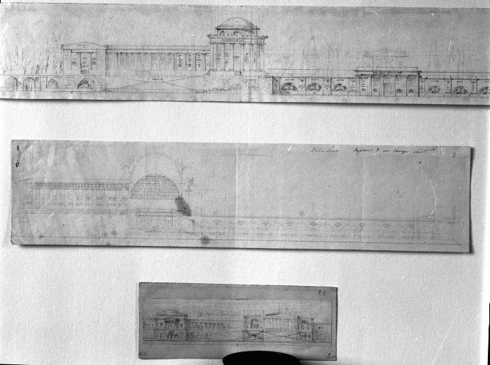 Cimitero - progetto - sezione (positivo) di Camporese, Giuseppe, Valadier, Giuseppe, Foto Giandean, Roma (seconda meta' XX)