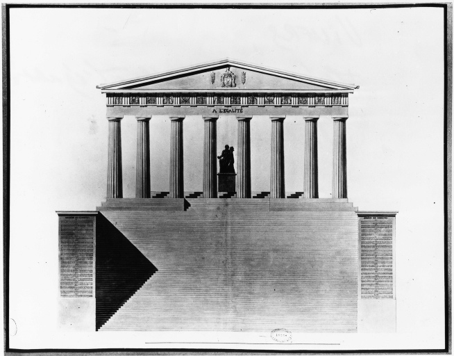 Uguaglianza - Tempio . progetto - prospetto (negativo) di Villers, Szambien, W (seconda meta' XX)