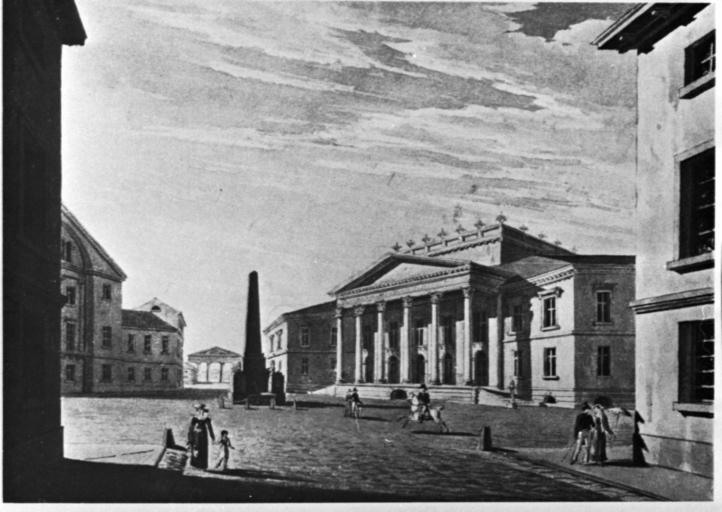 Rondellplatz - Markgräfliches Palais - veduta (negativo) di Weinbrenner, Friedrich, anonimo (seconda meta' XX)