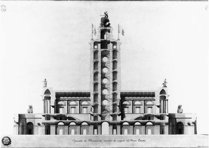 Moncenisio - monumento - progetto - sezione (positivo) di Santi, Lorenzo, anonimo (seconda meta' XX)