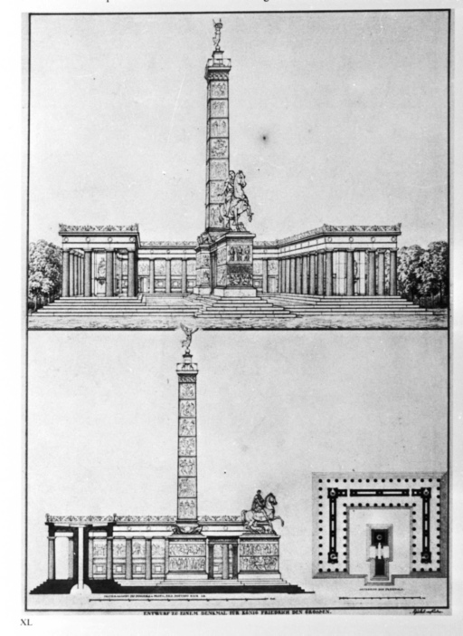 Monumento - Federico II - progetto (negativo) di Schinkel, Karl Friedrich, anonimo (seconda meta' XX)