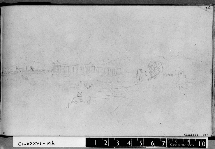 Paestum - vedute (positivo) di Turner, Joseph Mallord William, anonimo (seconda meta' XX)