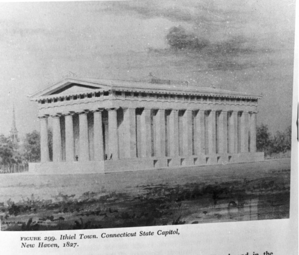 New Haven - State capitol - veduta (positivo) di Davis, Alexander Jackson, Town, Ithiel, Davis, anonimo (seconda meta' XX)