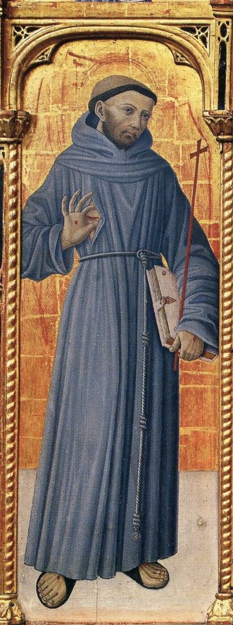 San Francesco d'Assisi, San Francesco d'Assisi (scomparto di polittico) di Maestro dei Polittici Crivelleschi (attribuito) (fine sec. XV)