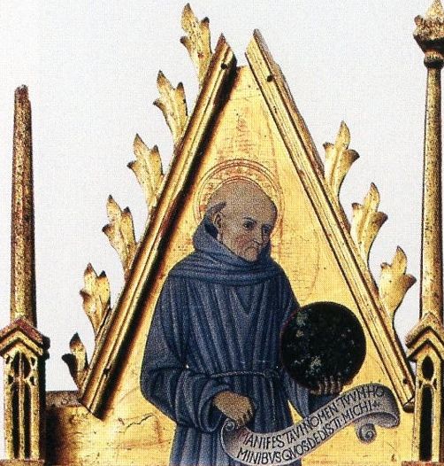 San Bernardino da Siena, San Bernardino da Siena (cuspide) di Maestro dei Polittici Crivelleschi (attribuito) (fine sec. XV)