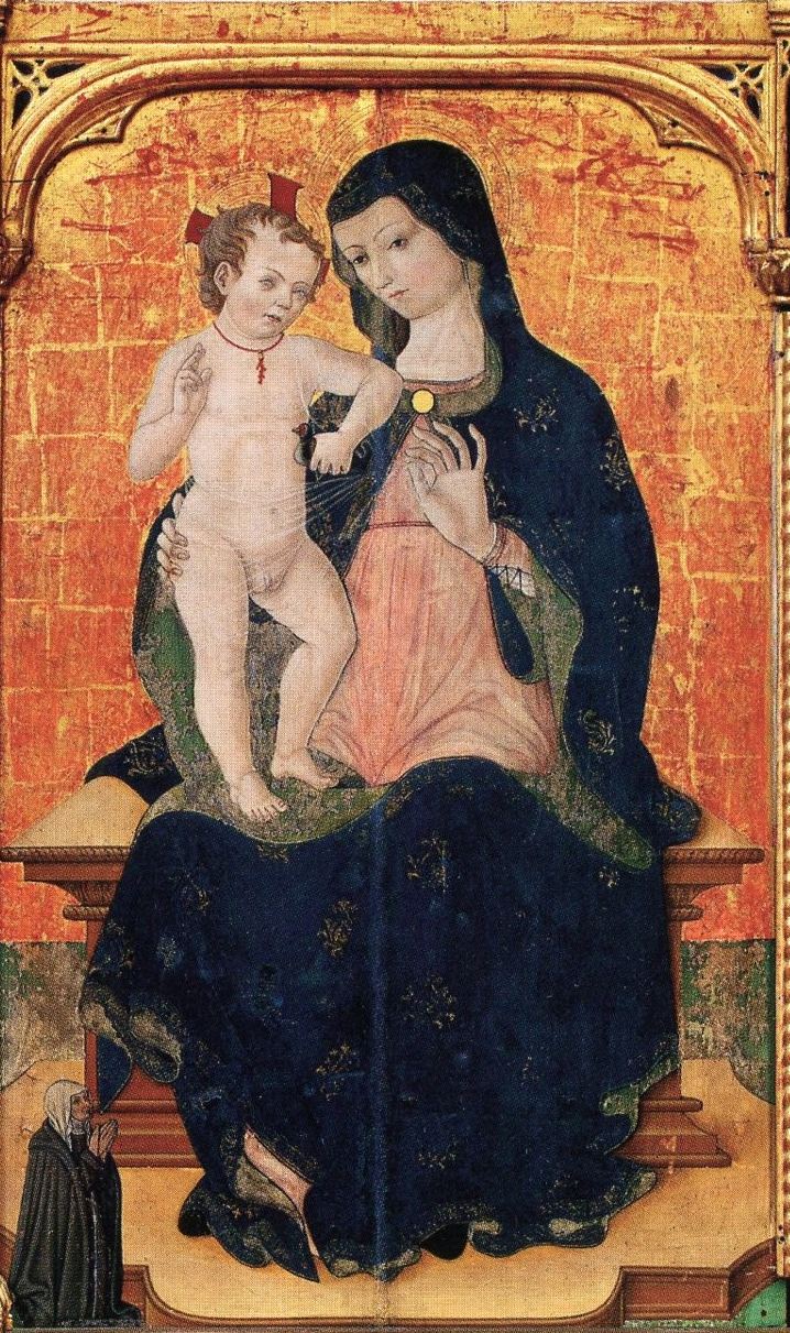 Madonna in trono con Bambino, Madonna in trono con Bambino (scomparto di polittico) di Maestro dei Polittici Crivelleschi (attribuito) (fine sec. XV)