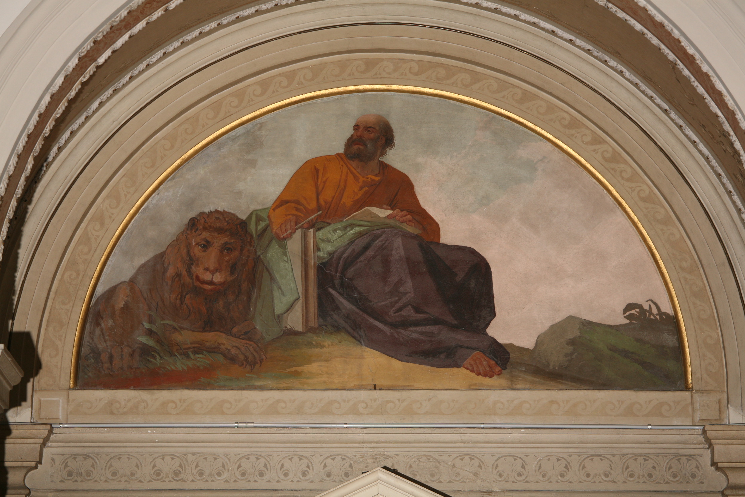 San Marco scrive il vangelo (dipinto, elemento d'insieme) di Casa Giacomo (terzo quarto sec. XIX)