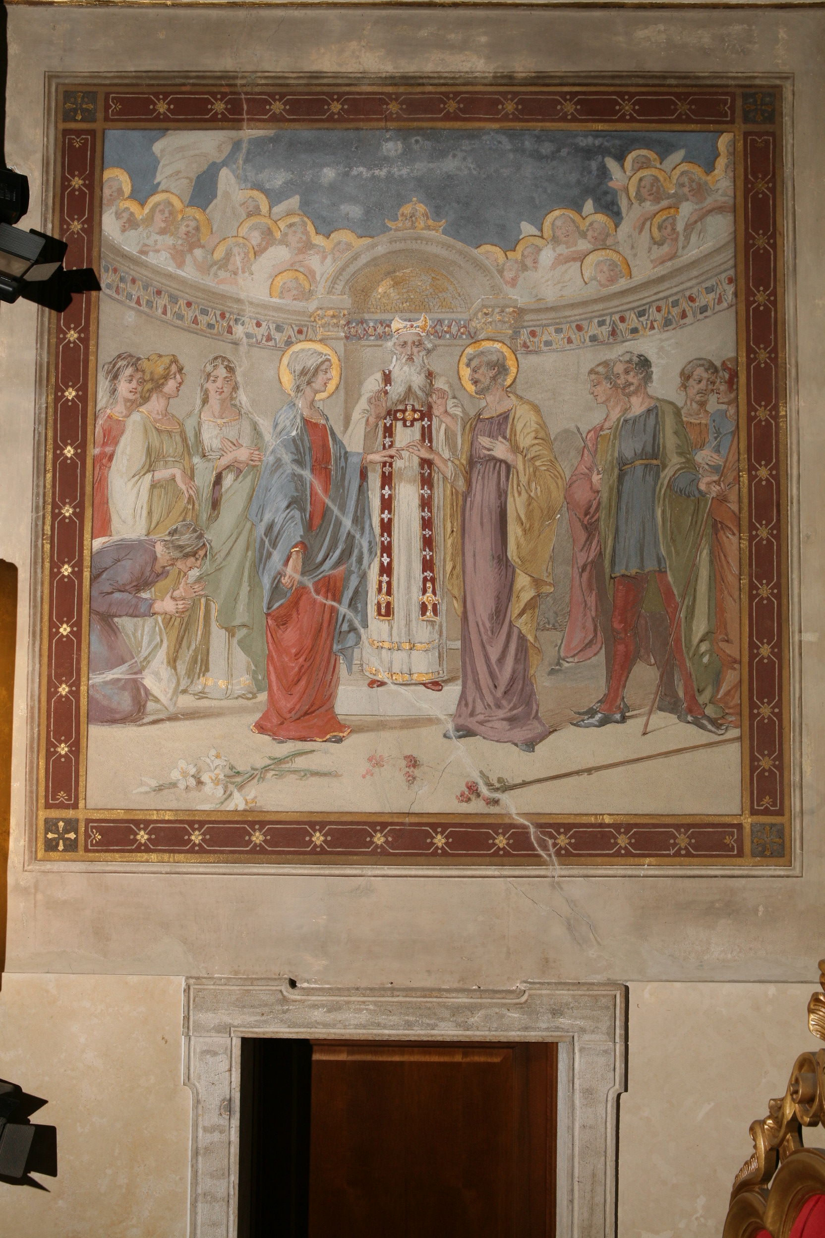 sposalizio di Maria Vergine (dipinto, elemento d'insieme) di Cherubini Giuseppe (primo quarto sec. XX)