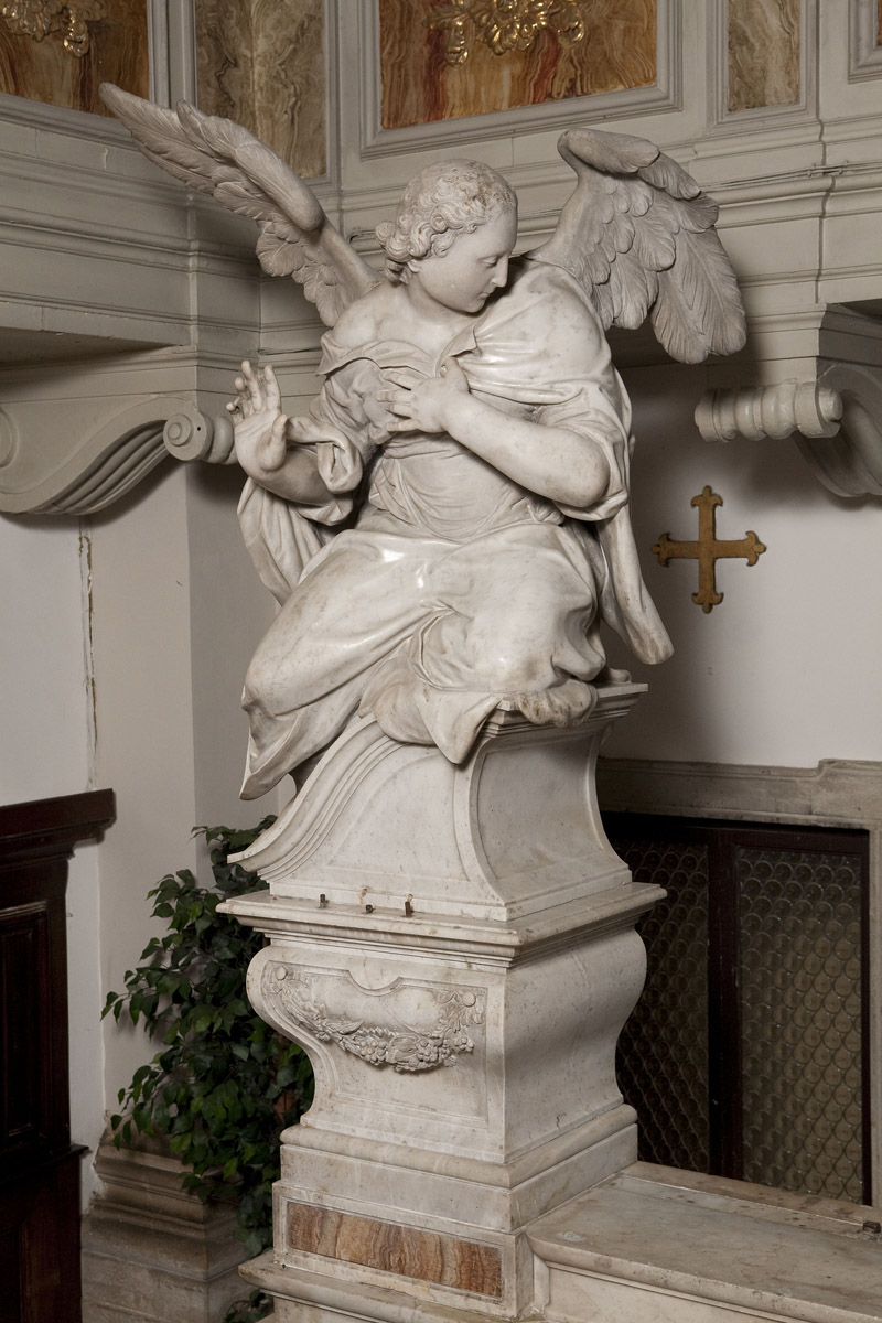 angelo, simboli eucaristici (scultura, elemento d'insieme) di Cozzetti Alvise (terzo quarto sec. XVIII)