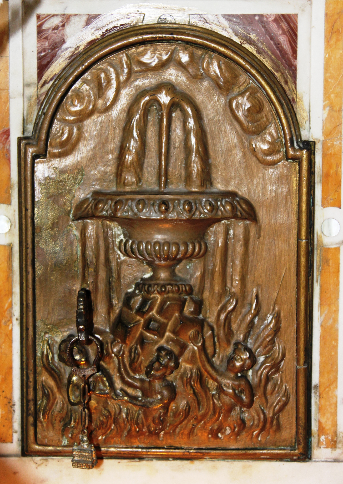 sportello di tabernacolo (sportello di tabernacolo, elemento d'insieme) - ambito campano (fine sec. XIX)