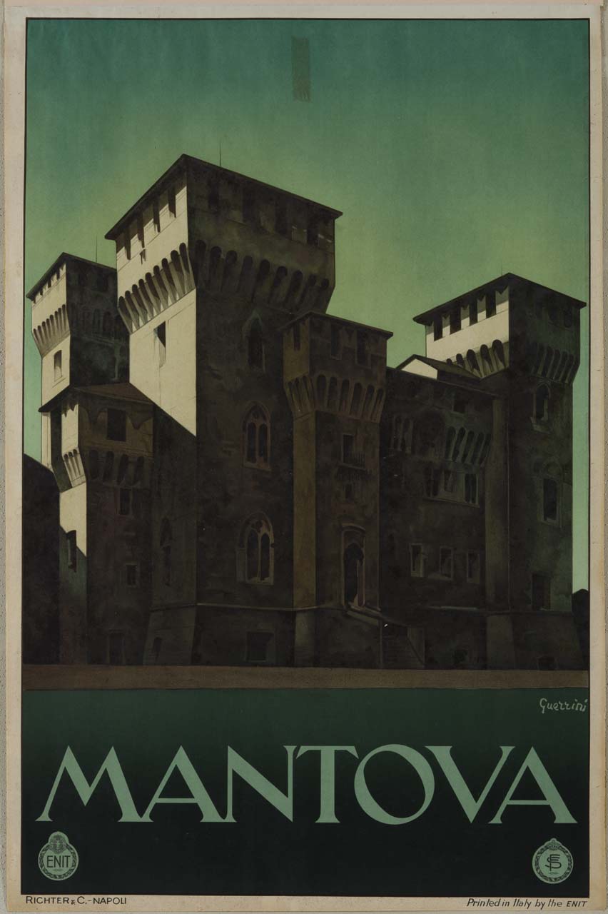 castello di San Giorgio a Mantova, scorcio (manifesto) di Guerrini Giovanni (sec. XX)