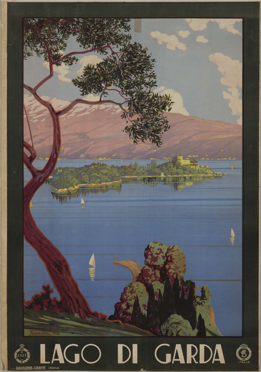 Isola del Garda nell'omonimo lago (manifesto) di Trematore Severino detto Tremator (sec. XX)