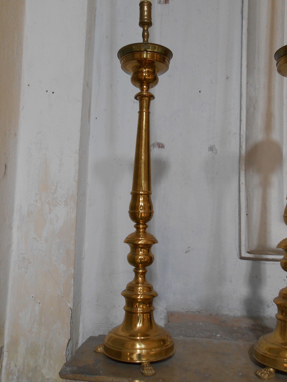 candeliere d'altare, serie - bottega lombarda (seconda metà sec. XIX)