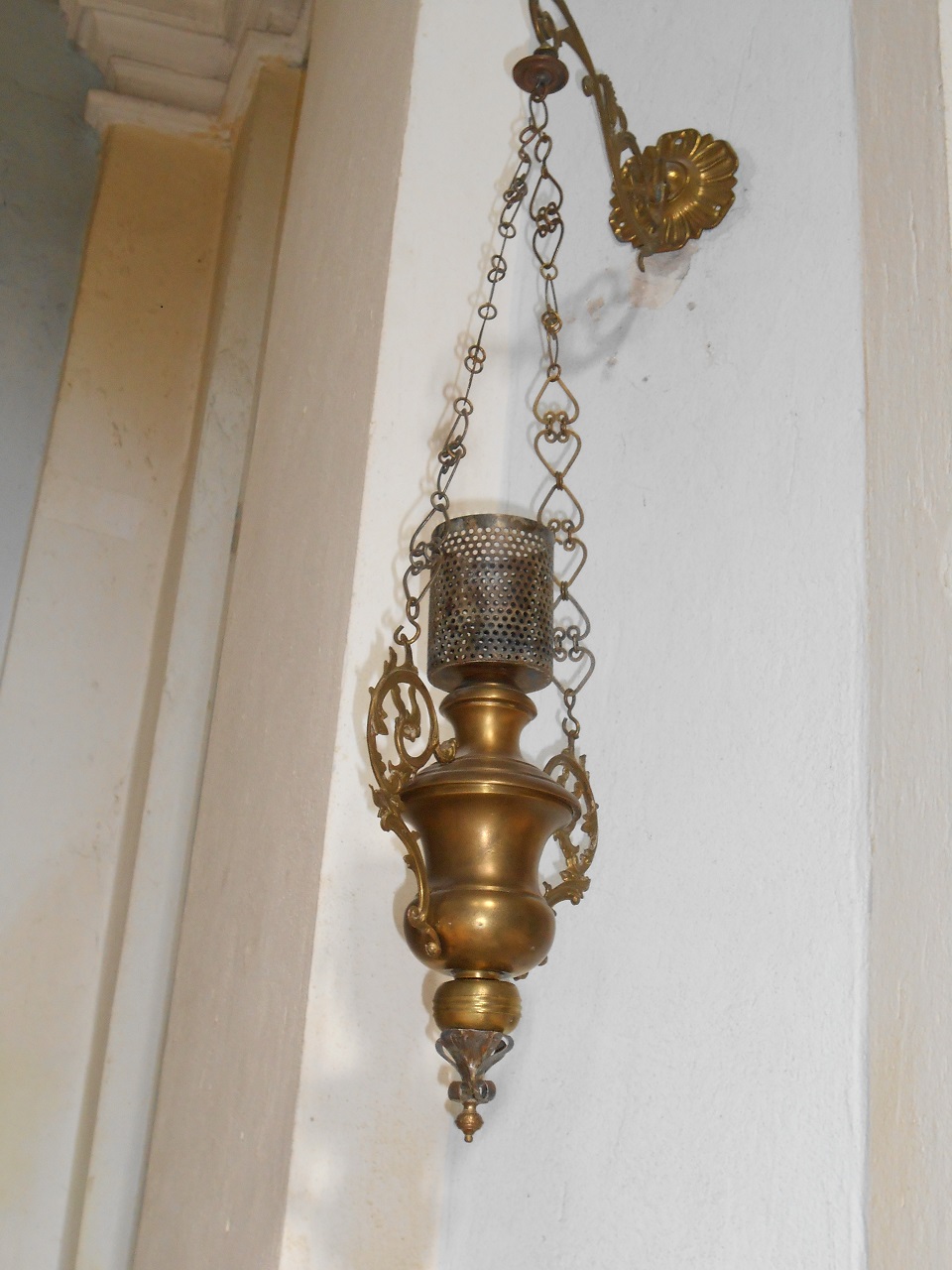 lampada pensile, coppia - produzione lombarda (fine/ inizio sec. XIX- XX)