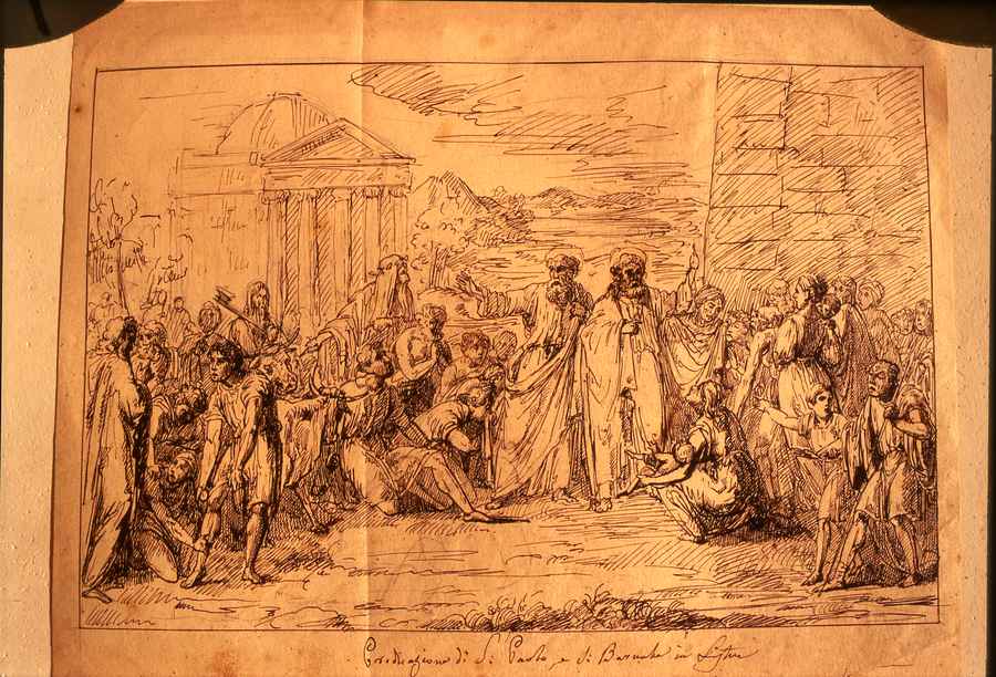 San Paolo e San Barnaba a Listra (disegno) - ambito europeo (secc. XVIII/ XIX)