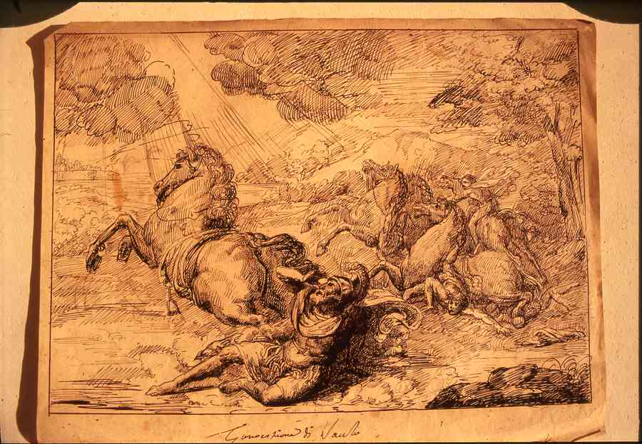 conversione di San Paolo (disegno) - ambito europeo (secc. XVI/ XVIII)