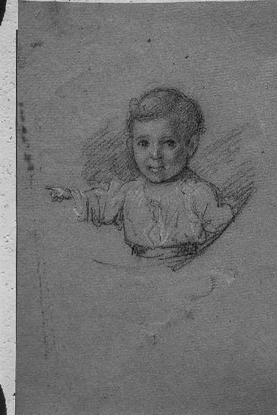 ritratto di bambino (disegno) - ambito europeo (metà sec. XIX)