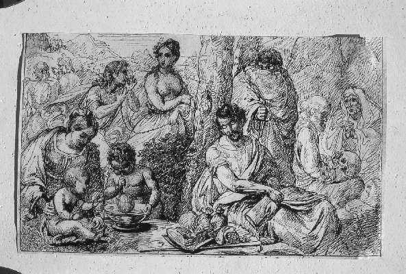 allegoria delle età dell'uomo (disegno) - ambito europeo (sec. XIX)