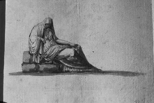 figura femminile (disegno) - ambito europeo (inizio sec. XIX)