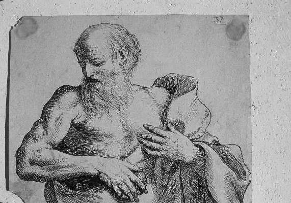 San Girolamo (disegno) - ambito europeo (sec. XIX)