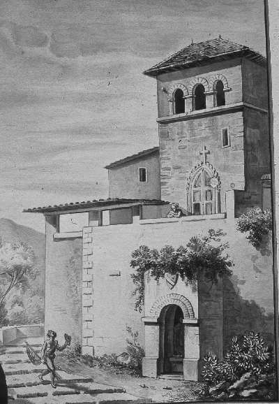 veduta di un palazzo (disegno) - ambito europeo (sec. XIX)