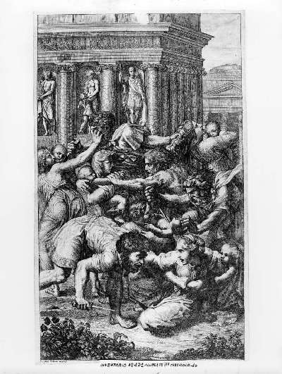 Strage degli Innocenti (stampa) di Sanzio Raffaello detto Raffaello (prima metà sec. XIX)